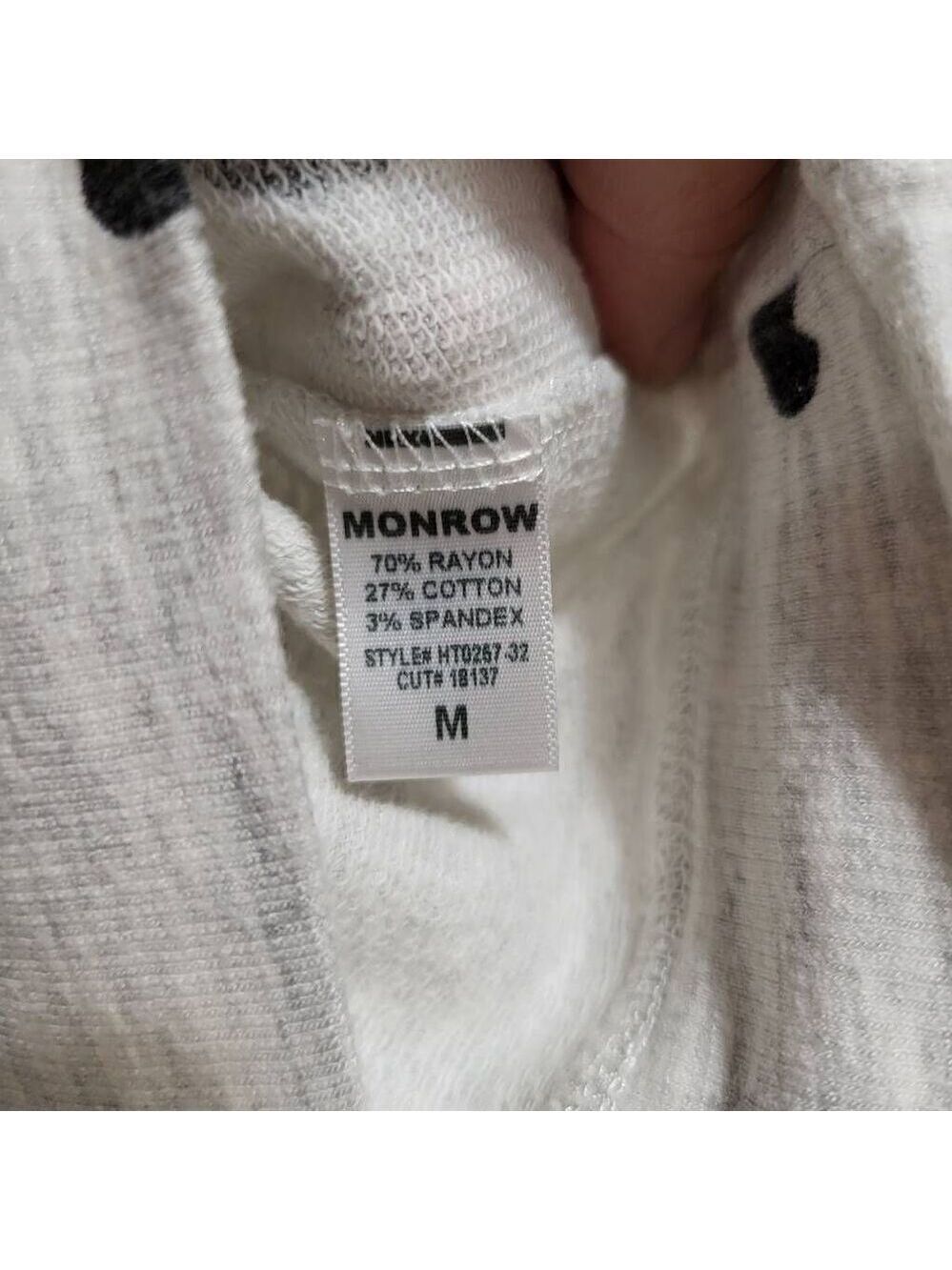 Monrow‎ Heart Print Sweatshirt - Ash sz med - Picture 5 of 8